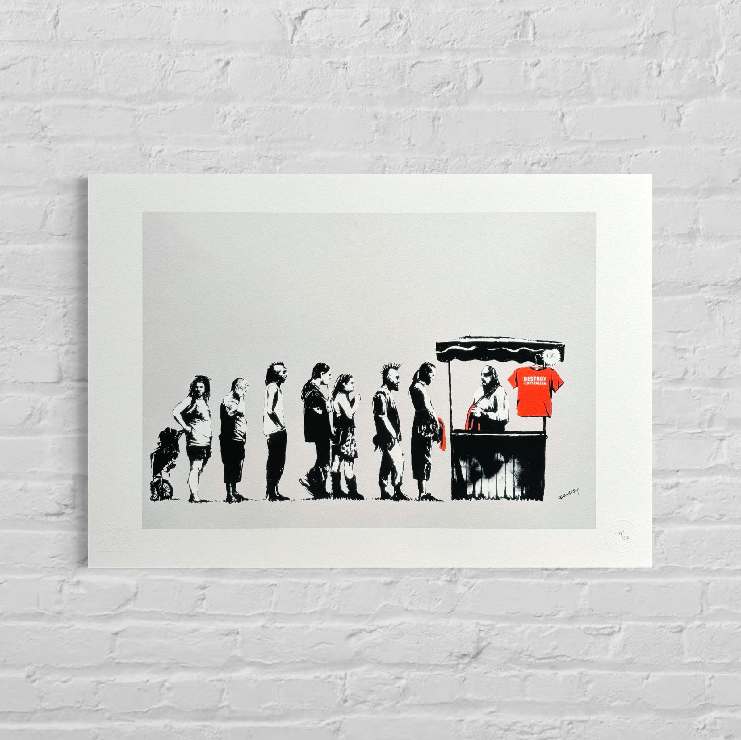 Genummerde editie BANKSY Festival - Gesigneerd - certificaat - Wall Art, Grafitti Art, Lithograph, Stencil Art